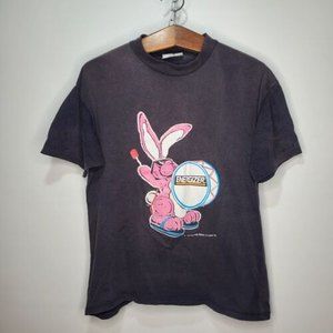 Vintage 90s 1991 Single Stitch Energizer Bunny Nothing Last Longer Tee Sz Large